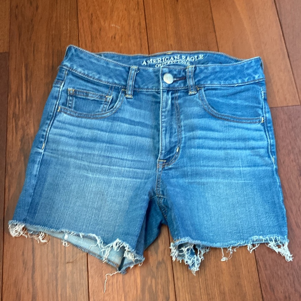 American Eagle Blue Denim Super Stretch hi-rise shorts